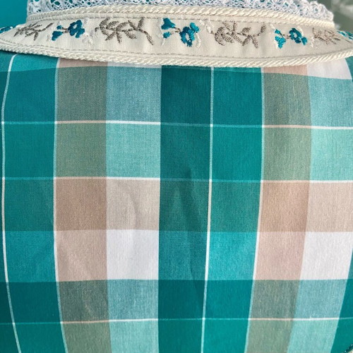 Turquoise Bavarian Dirndl Dress new with charms and pearls