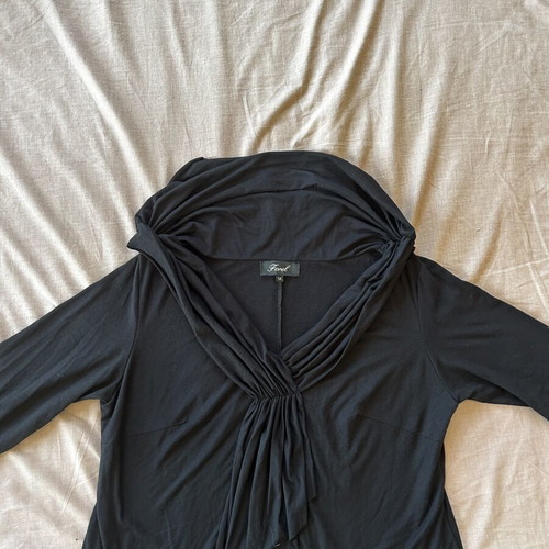 Forel black plus size dress with drape neckline like new, XXL-3XL