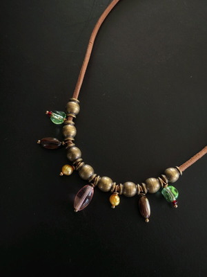 Handmade necklace with semiprecious stones and pearls new, boho style