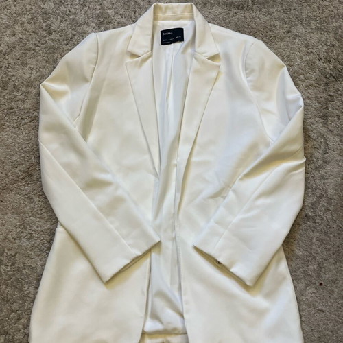 Bershka blazer jacket Small like new, white with fitted waist