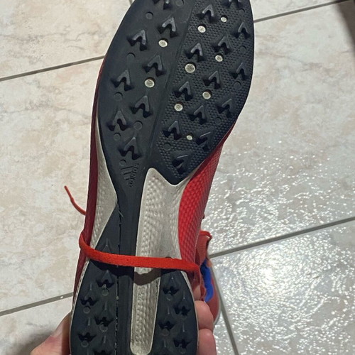 Adidas Predator football shoes used, size 42 2/3, red with studs