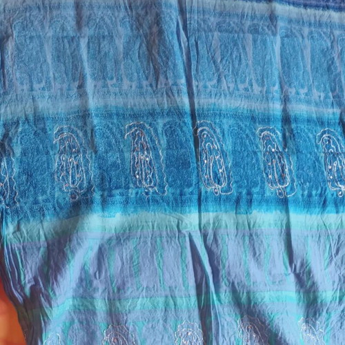 Cotton pareo like new, blue with beautiful patterns
