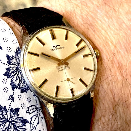 Technos vintage 1965 mechanical wristwatch used men's