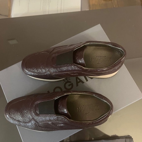Hogan lace-up shoes used, eggplant color size 36.5