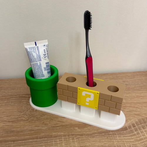 Gaming Toothbrush Holder and Toothpaste New
