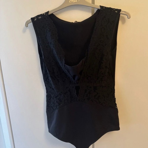 Med bodysuit with lace like new, black, size S
