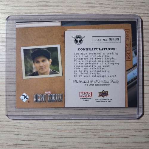 Pavel Szajda Ovechkin Agent Carter autograph, Upper Deck Marvel