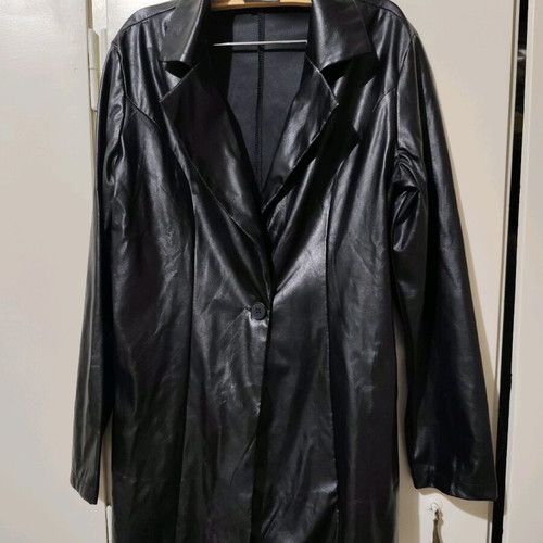 Black faux leather jacket size Small like new
