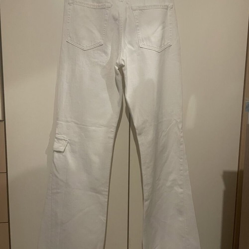 Zara white denim cargo jeans new, size EU 36, 100% cotton