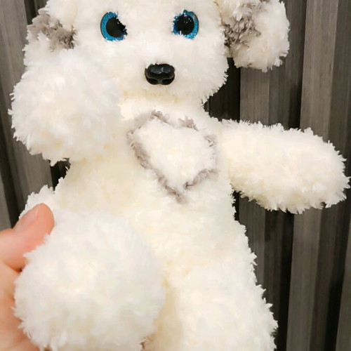 Handmade crocheted puppy new with movable limbs and gift keychain