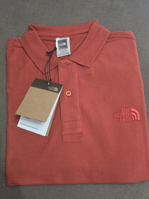 The North Face men's short sleeve polo shirt new, size L, brick color