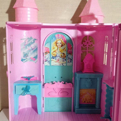 Barbie Fairy Tale Castle Swan Lake used