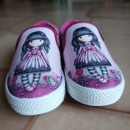 Santoro Gorjuss slip-on kids shoes size 31 new pink white