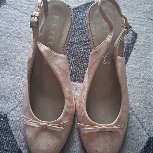 Elite sling back leather pumps size 37 used, pink