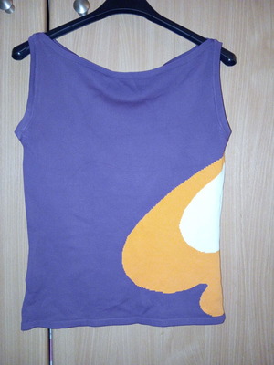 Sisley blouse like new, purple with abstract design