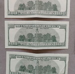 Five Uncirculated 100 Dollar Bills Benjamin Franklin