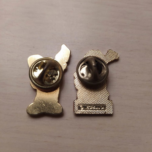 Vintage pins used, Sirius and metro mascot