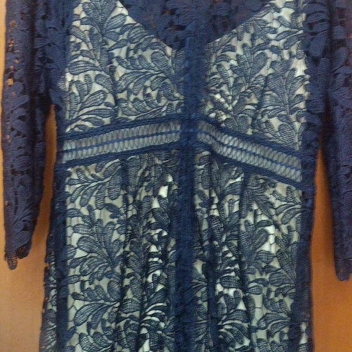 Formal dress new, blue lace with inner lining