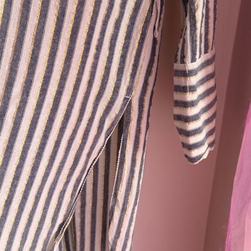 Zara striped beach kaftan tunic size S like new, white and gold