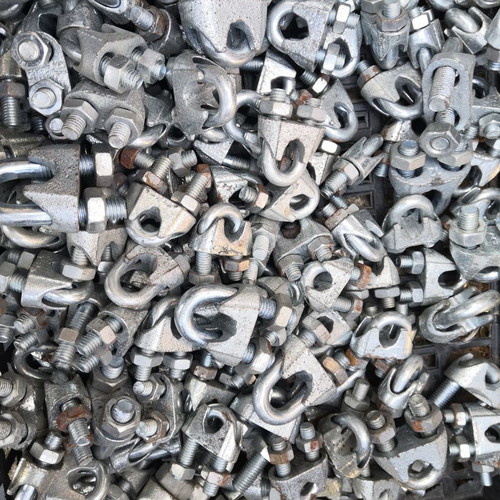 Wire rope clamps new galvanized, set of 200, various sizes
