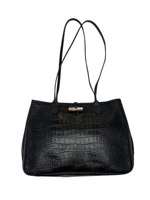 Longchamp Roseau leather shoulder bag, black