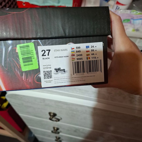 Disney Star Wars sandals like new, size 27, black and gray