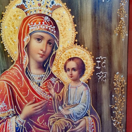 Handmade icon of Panagia Gorgoepikoos, new