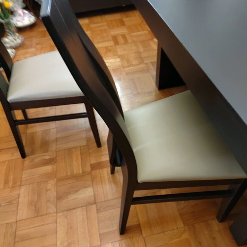 Handmade dining set like new oak wood with metal details
