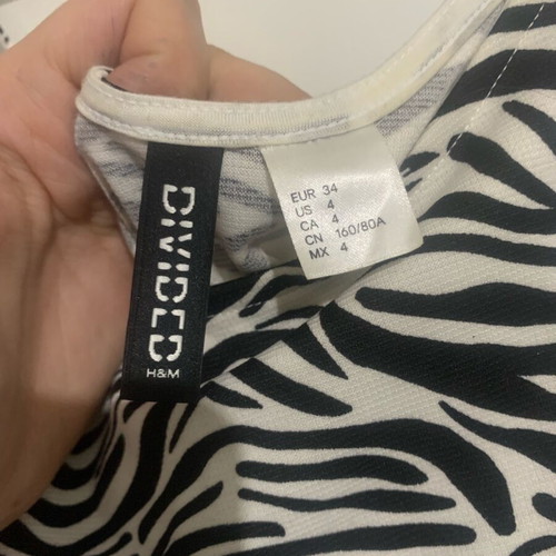Zebra mini dress H&M like new, black and white, XS
