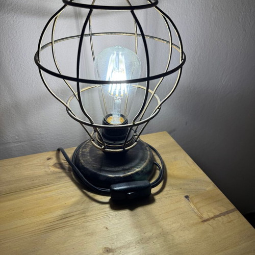 Table lamp like new industrial style with plastic base