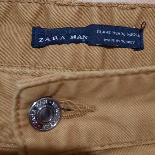 Zara Man Cotton Pants Size 42 Like New Mustard