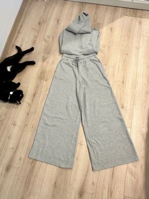 Zara tracksuit set used, soft gray fabric