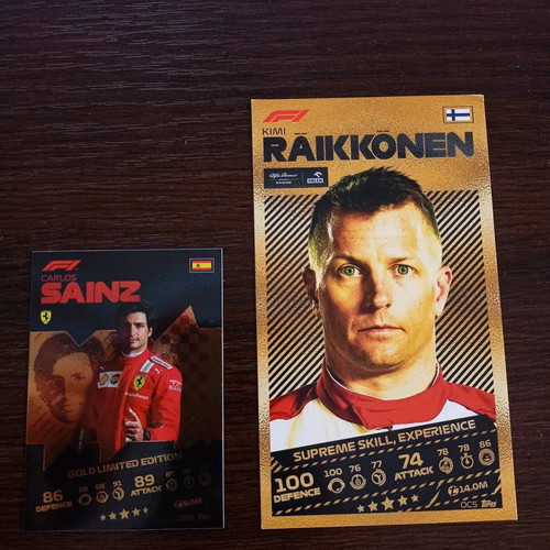 Turbo Attax Formula 1 Raikkonen 2021 OC5 with Sainz LE5G card
