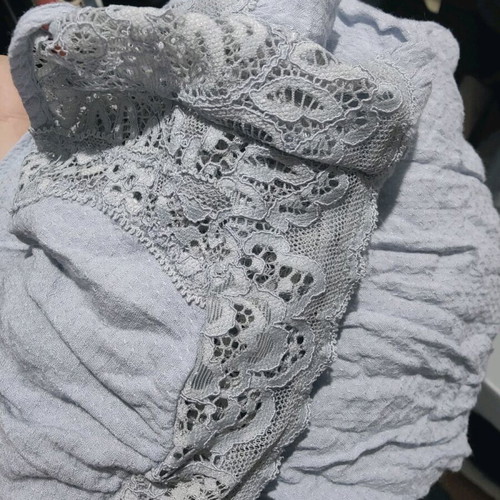 Triumph nightdress M gray blue like new with lace short