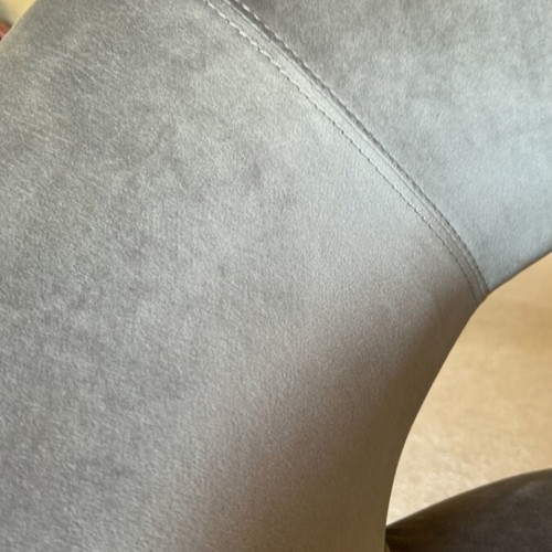 Velvet chair gray with gold legs like new