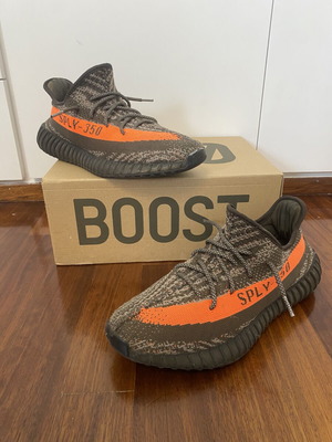 Adidas Yeezy 350 sneakers, νούμερο 44 2/3, γκρι και πορτοκαλί