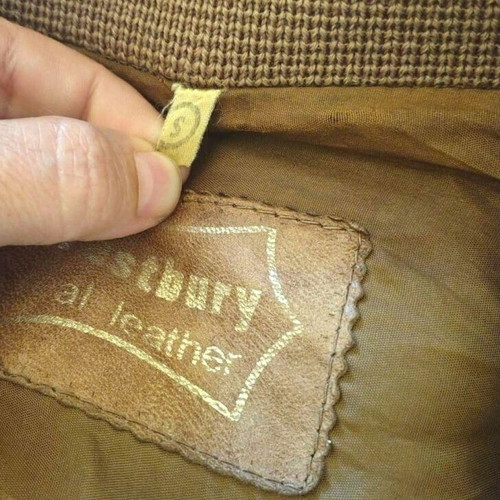 Westbury unisex vintage S jacket used, suede leather and wool, beige brown