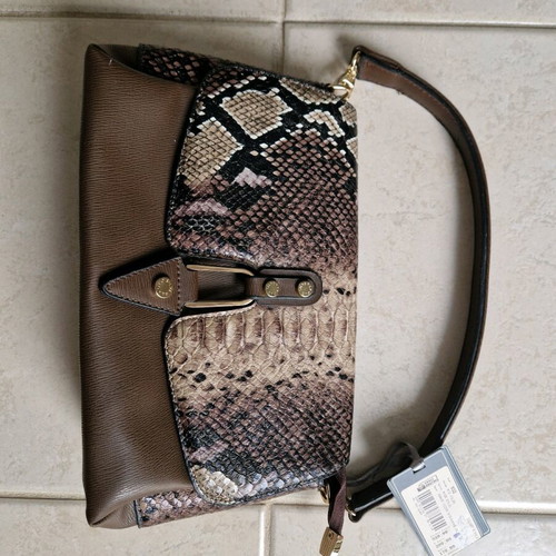 Silver & Polo brown hand bag new with snake pattern