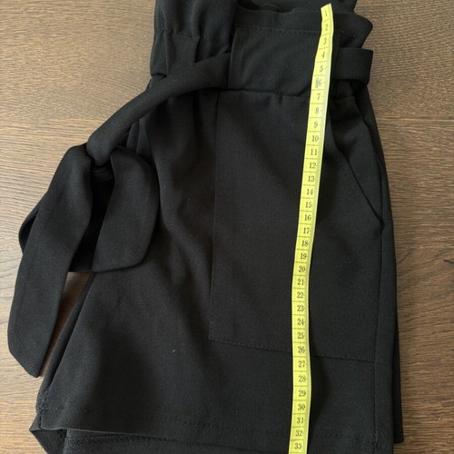 Black shorts with large pockets and belt