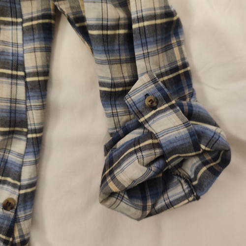 Plaid Long-Sleeve Shirt GMZ Creation Medium like new, blue and white