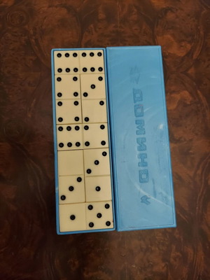 Vintage domino game used, Russian