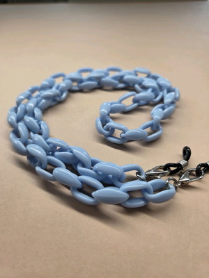 Chunky Sunglasses Chain blue, new, acrylic