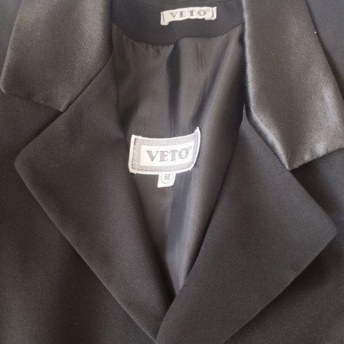 Vintage Veto women's black tailored suit set XL like new
