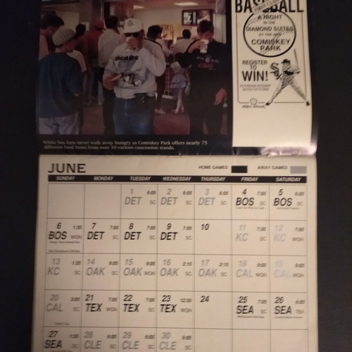 Chicago White Sox 1993 calendar used