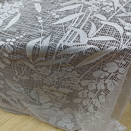 Curtain fabric lace white new 8.50x2.80