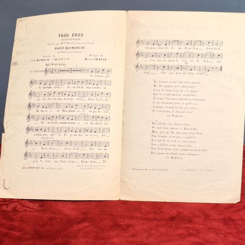 Frou-Frou sheet music used, Henri Chatau, late 19th century