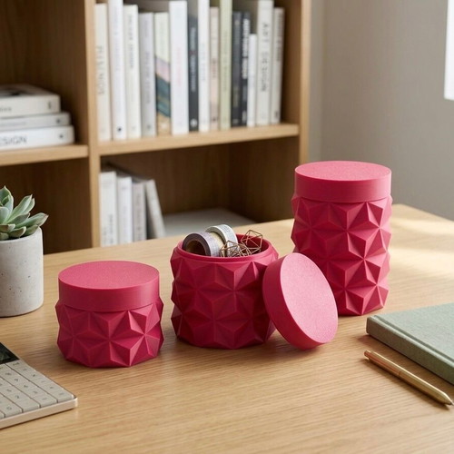 Modern geometric storage boxes set of 3 pieces