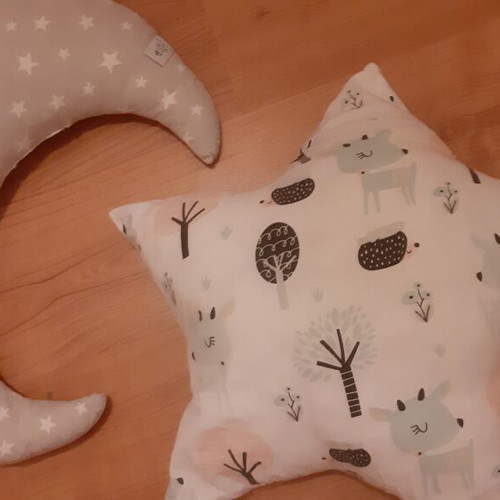 Children's pillows, star and moon shapes, I Am Unicorn