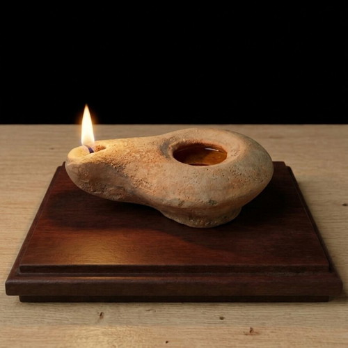 Decorative handmade oil lamp used