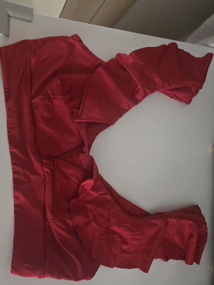 Bluepoint bikini like new, red top with ruffles and emerald high-waisted bottom
